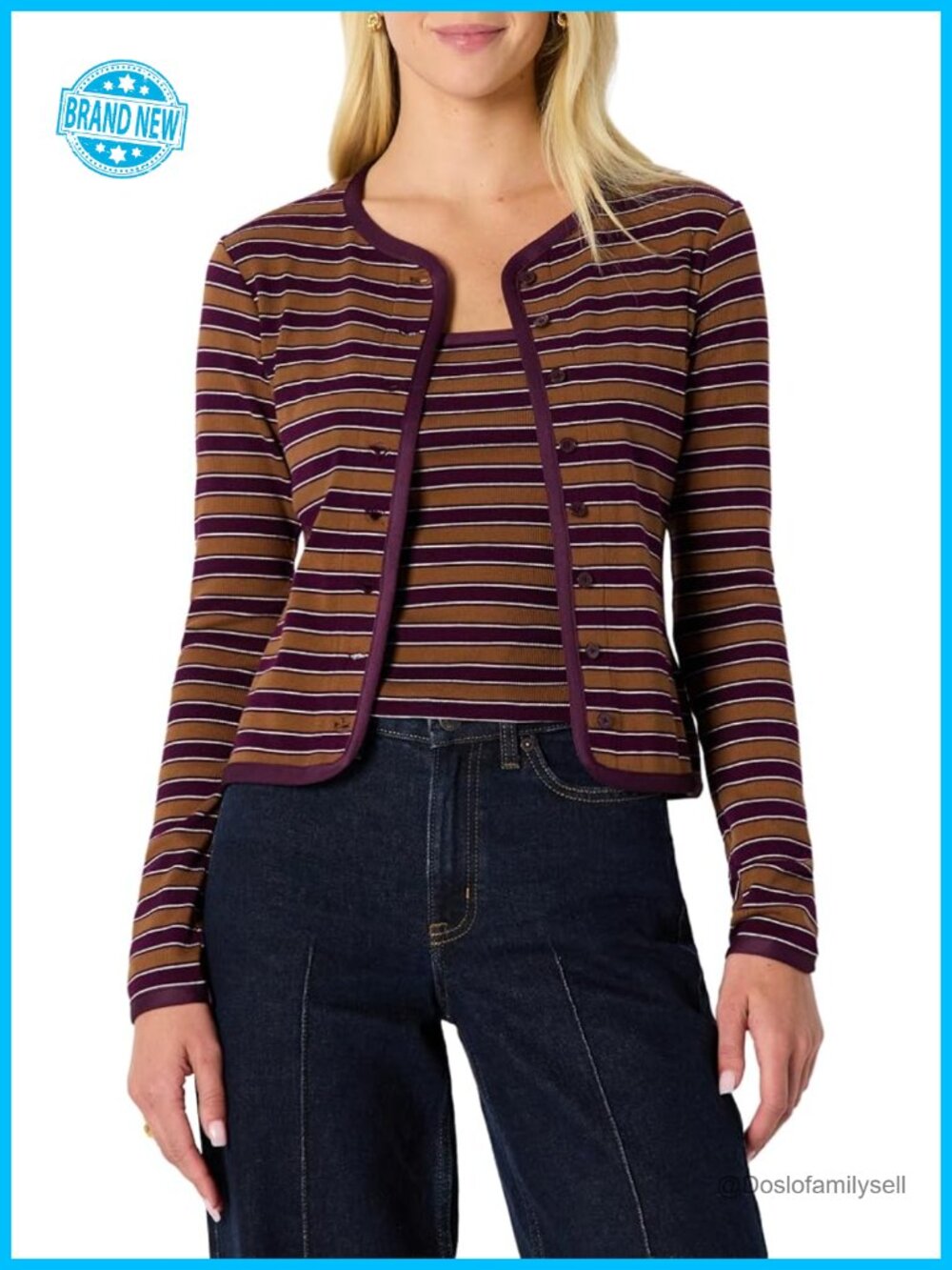 Slim-Fit Ribbed Cardigan & Cami Set with Removable Straps